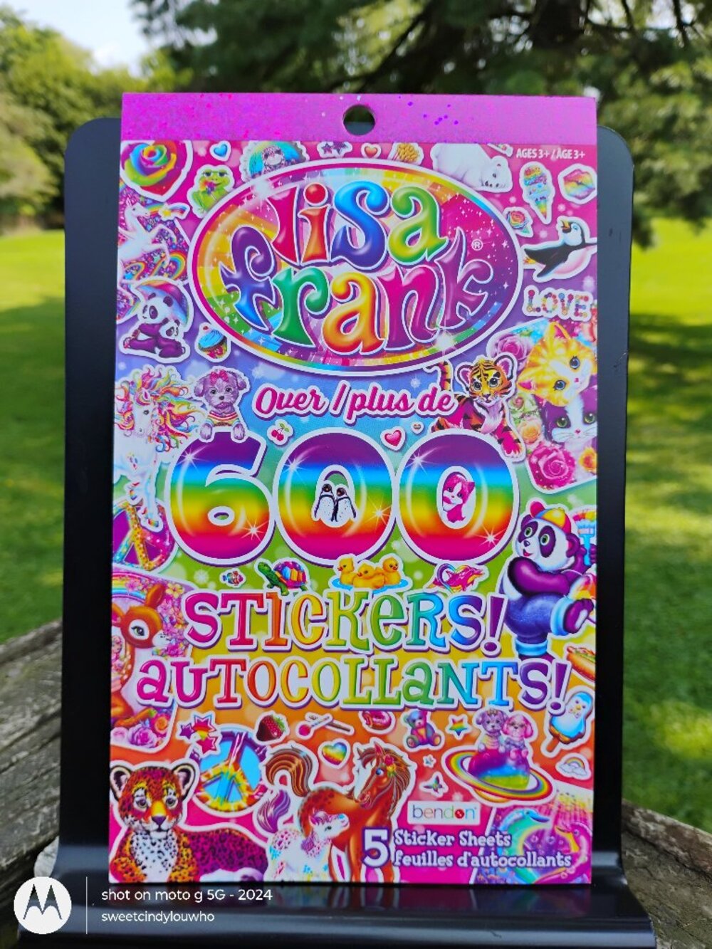 Lisa Frank Sticker Book over 600 stickers on 5 pages dated 2024 bright colors
